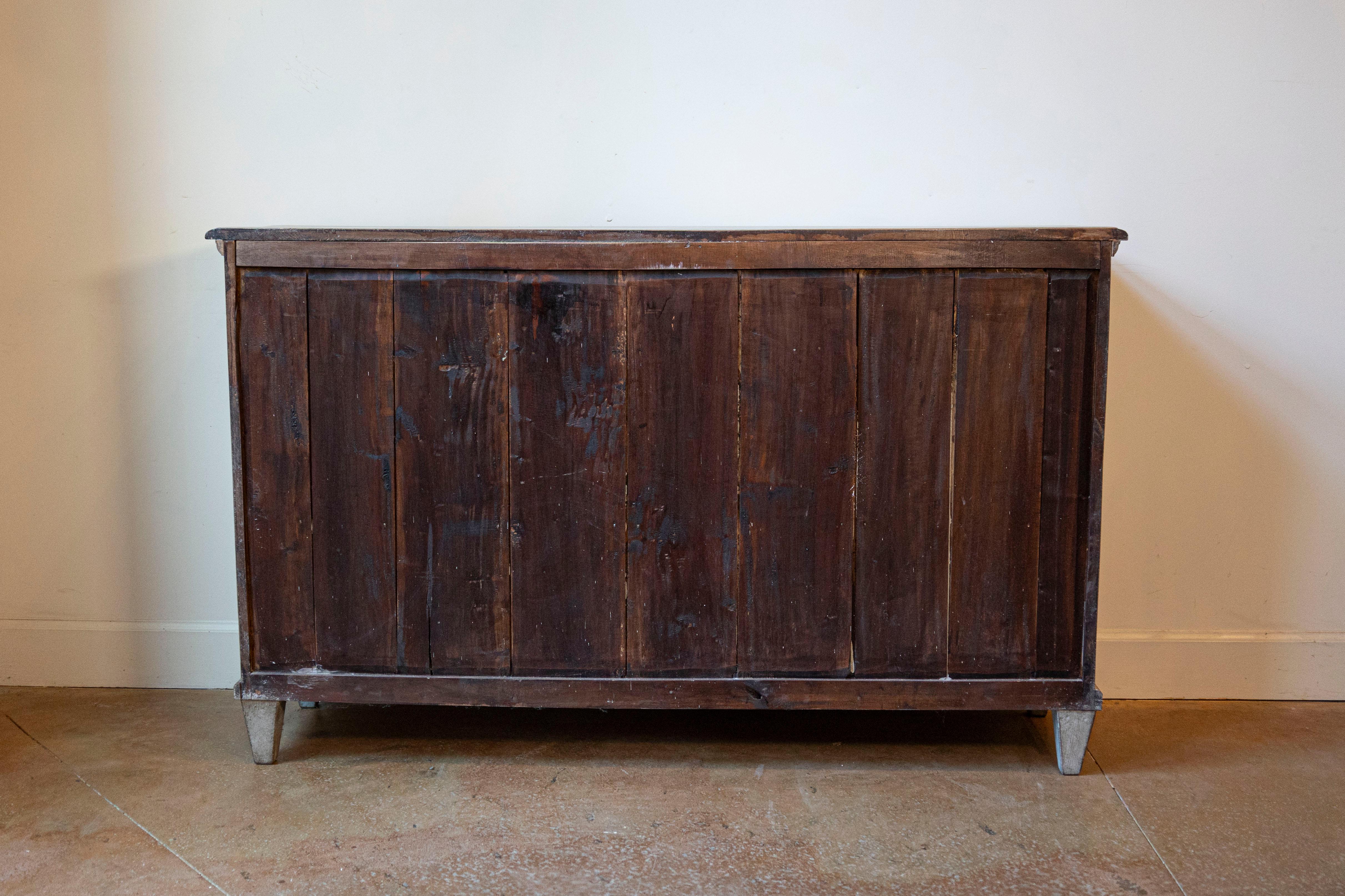 Swedish, 1890s, Painted Wood Sideboard with Three Drawers over Three Doors For Sale 4