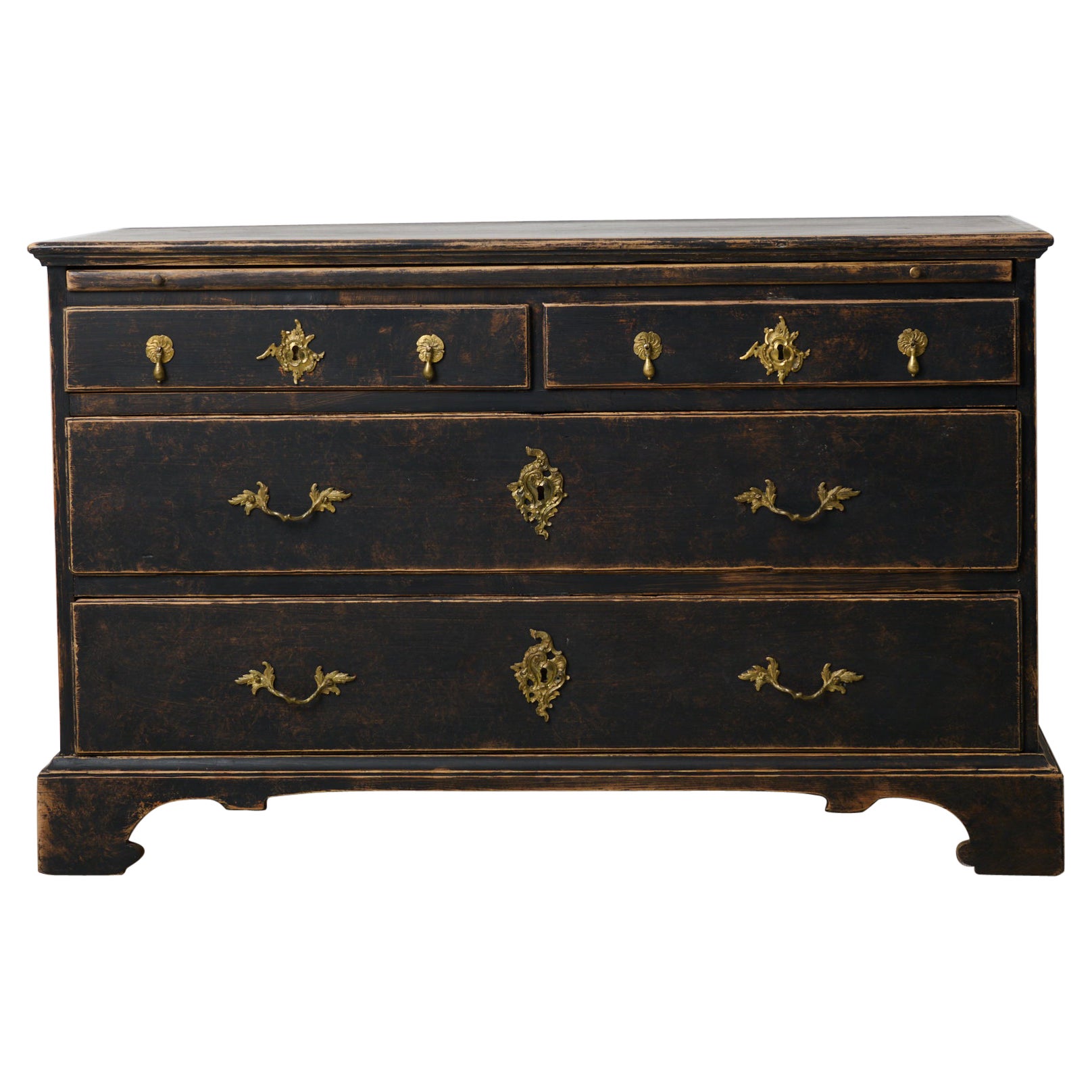Swedish 18th Century Baroque Chest of Drawers or Commode with Original Hardware For Sale