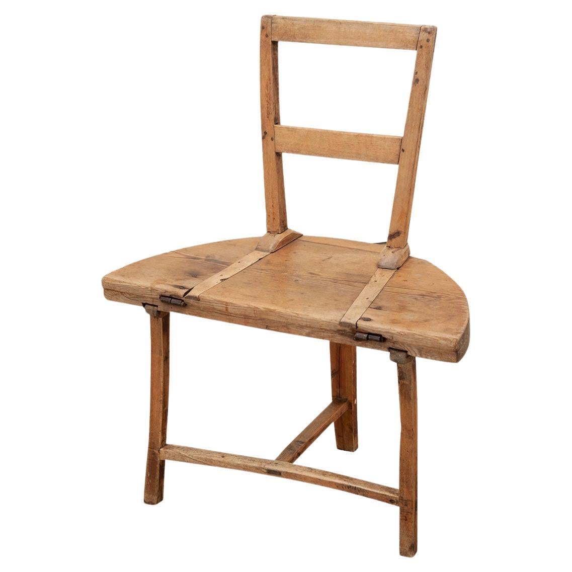 Schwedischer Stuhl-Tisch aus dem 18. Jahrhundert