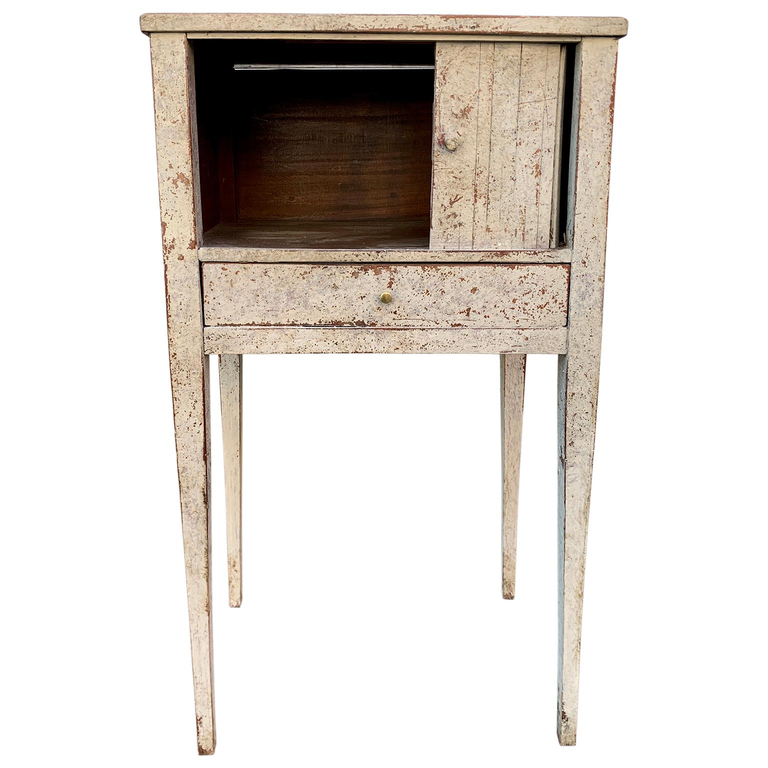 Wood Swedish 18th Century Gustavian Painted Nightstand or End Table