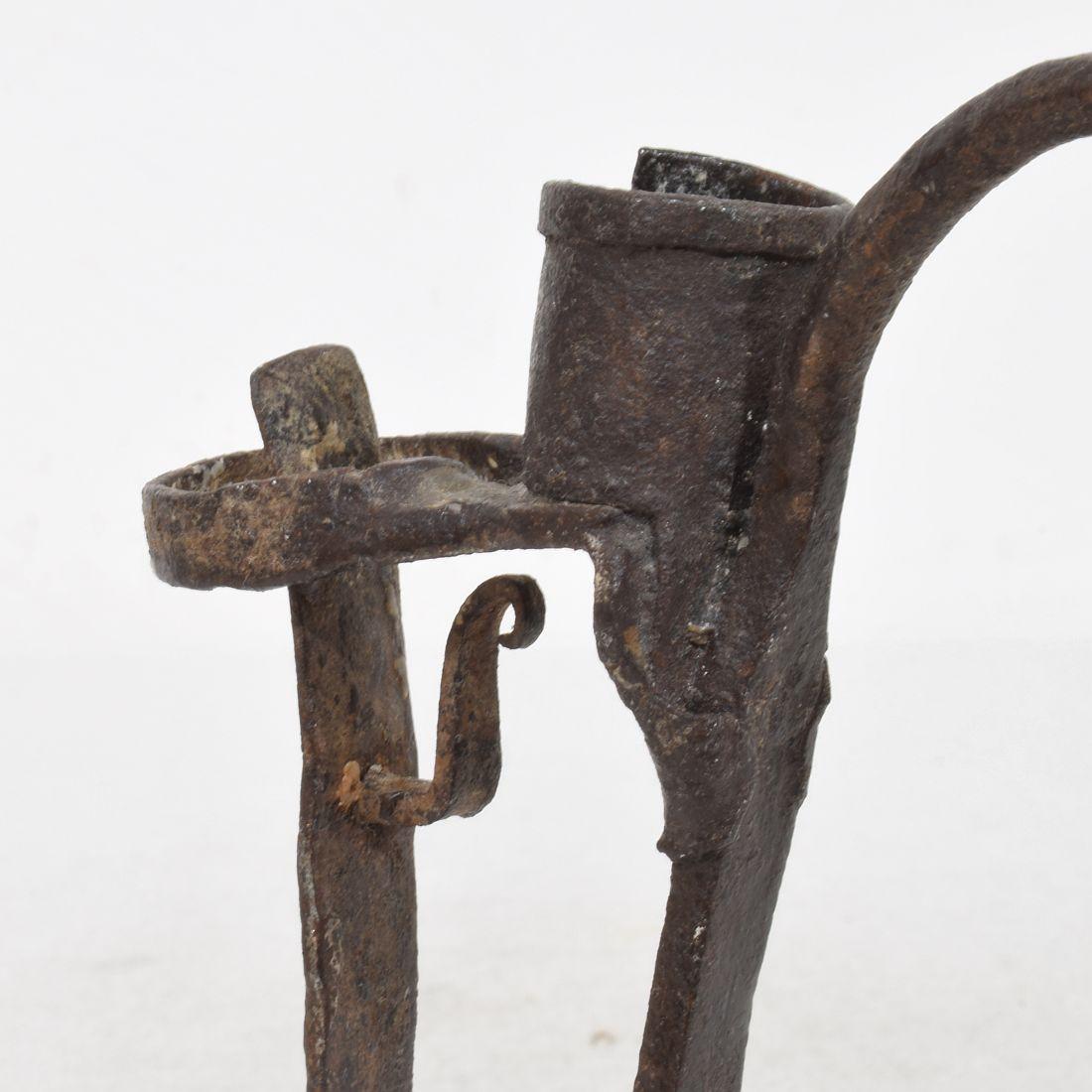 Swedish, 18th Century, Hand Forged Iron Candleholder For Sale 10