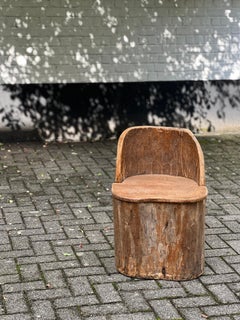Swedish 18th century log chair handcrafted with lots of texture