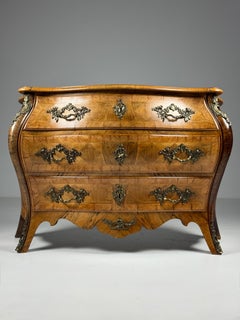 Swedish 18th Century Marquetry Rococo Chest of Drawers
