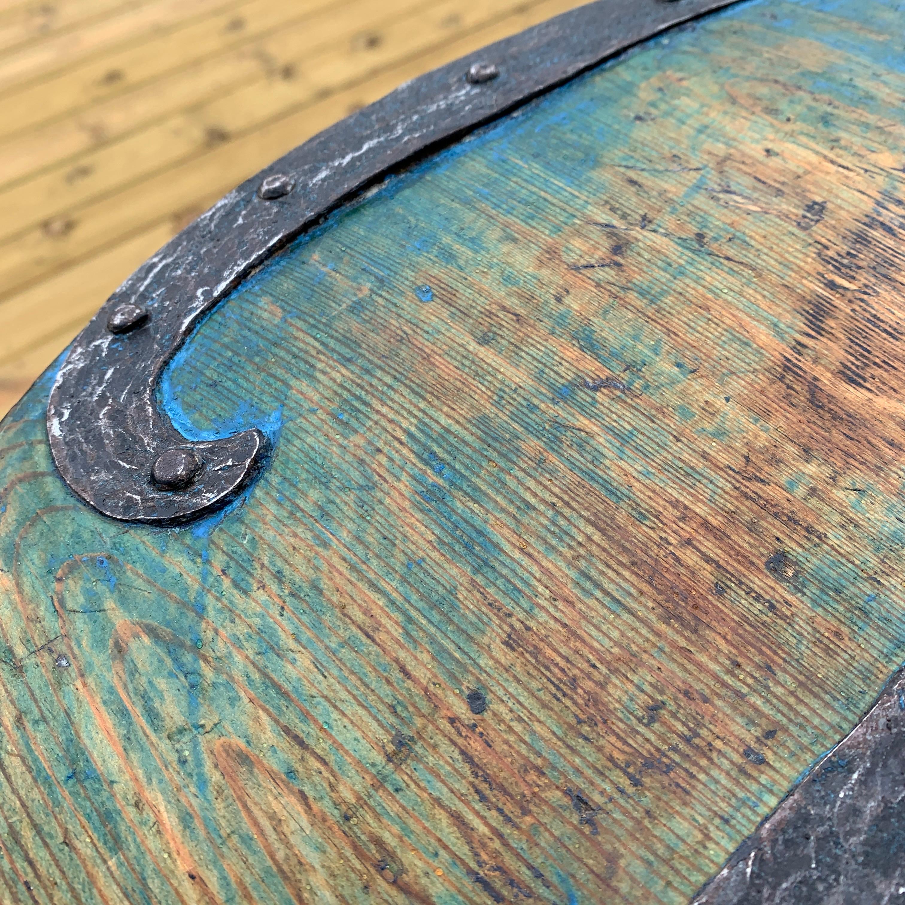 Swedish 18th Century Original Blue Folk Art Painted Box 12