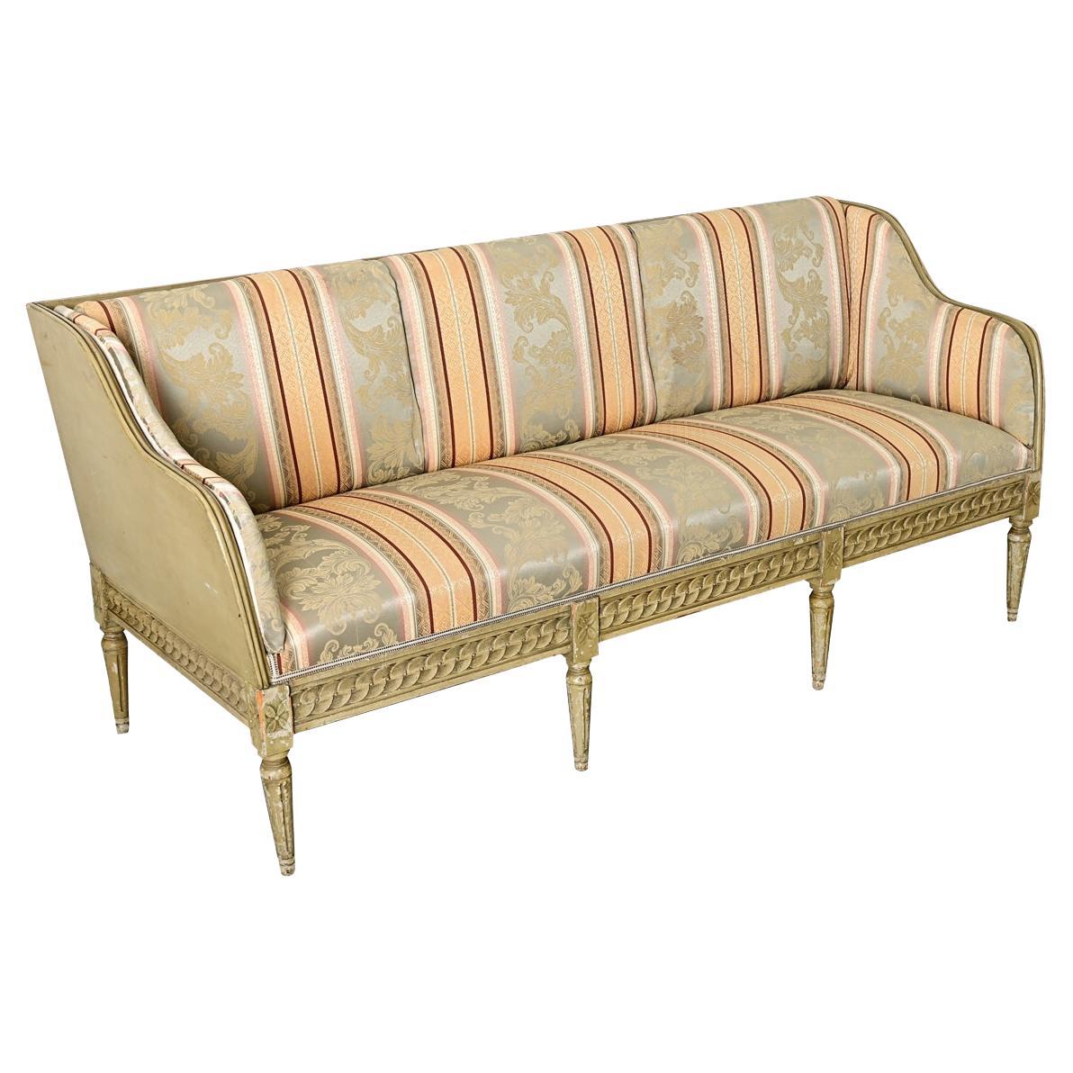 Swedish 18th Century Painted & Upholstered Settee