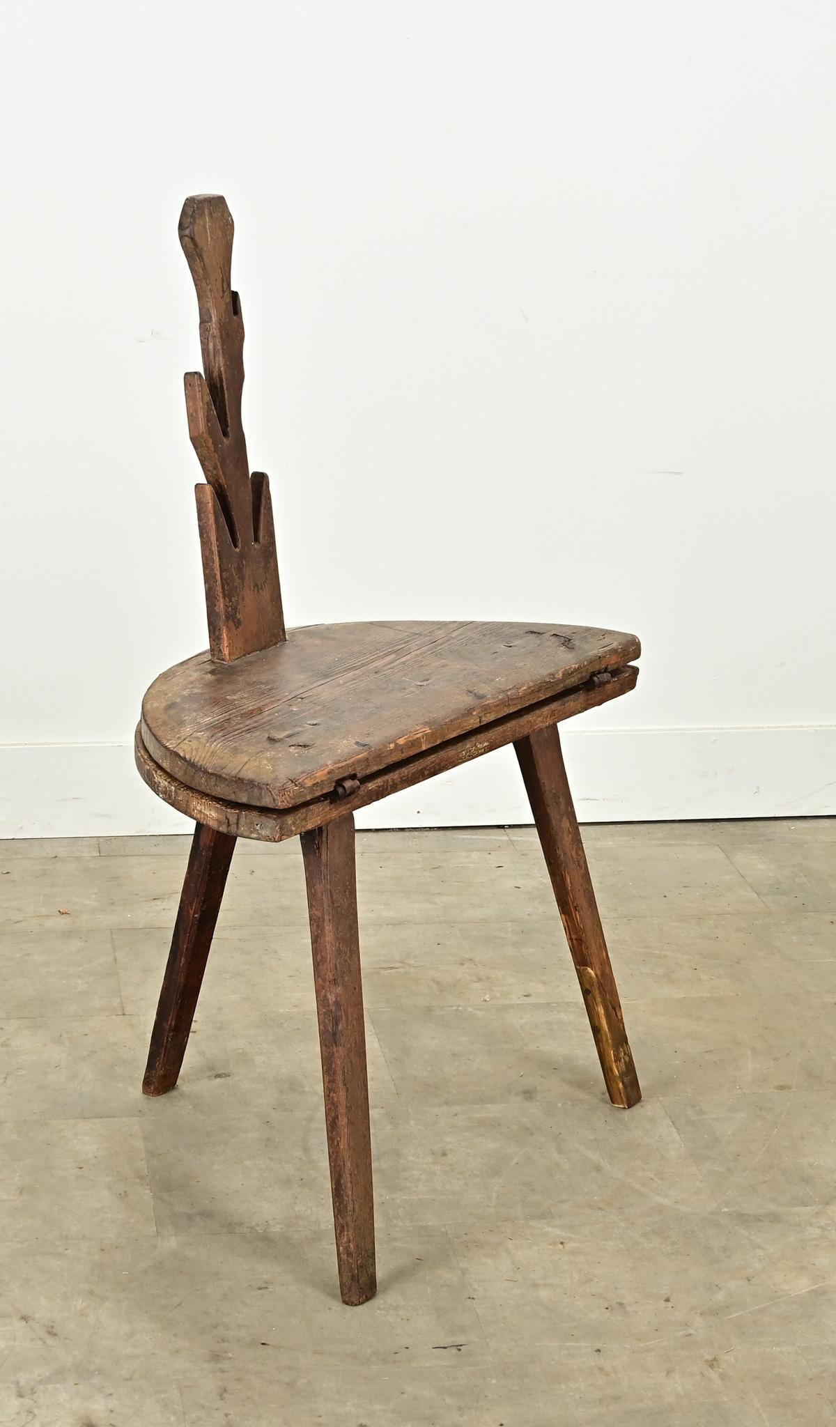 Iron Swedish 18th Century Pine Chair-Table