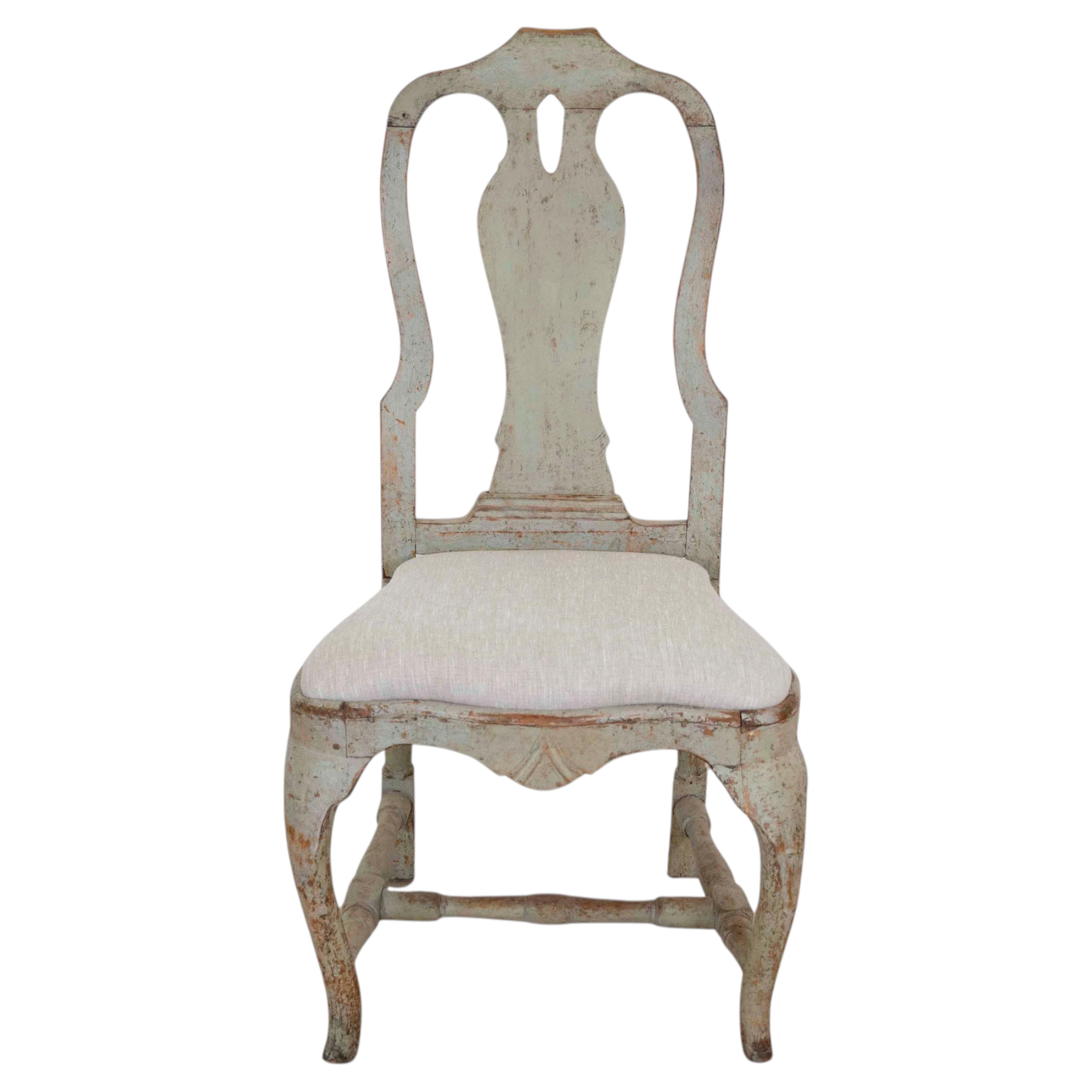Swedish 18th Century Rococo Painted Chairs