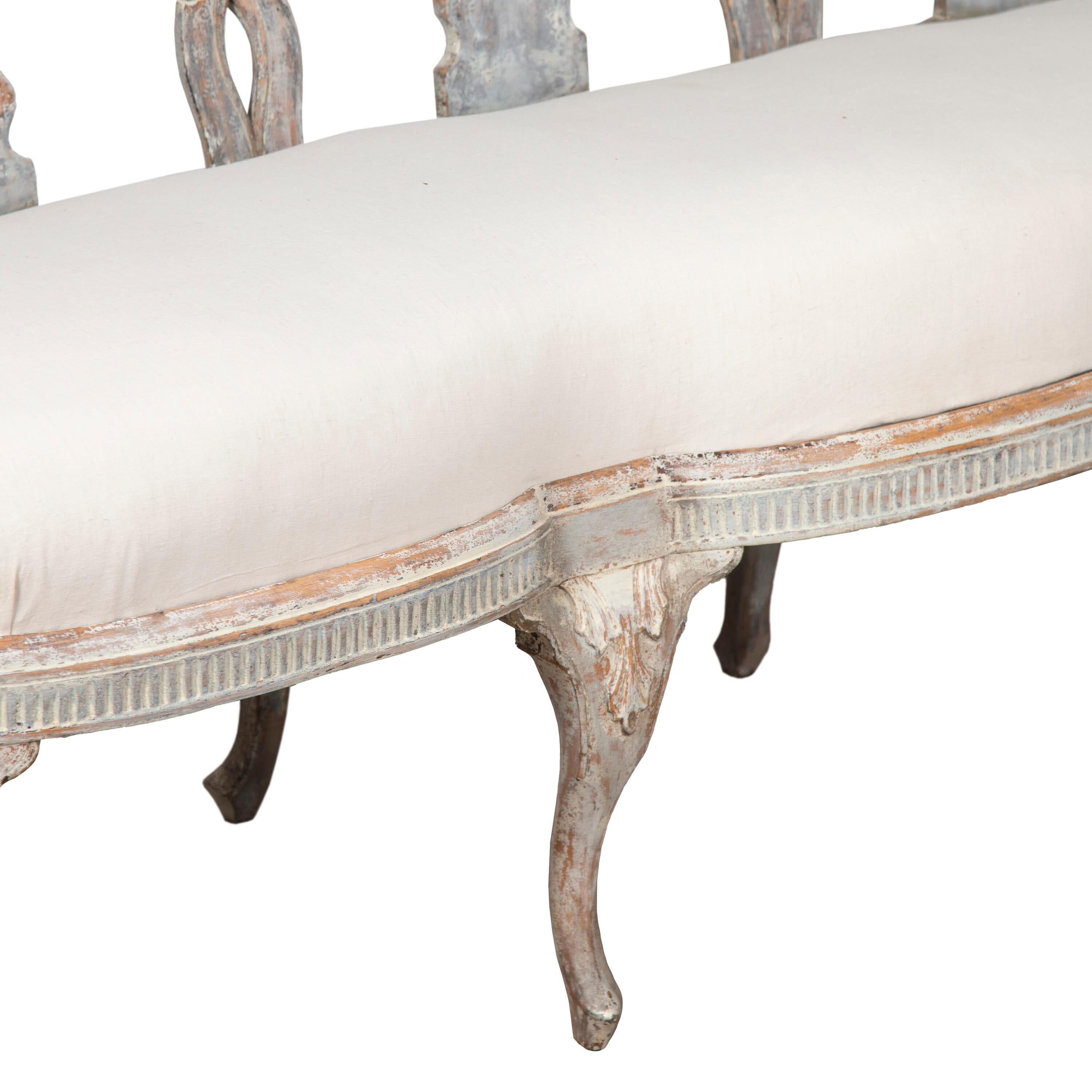 Rococo Swedish 18th Century Transitional Sofa For Sale