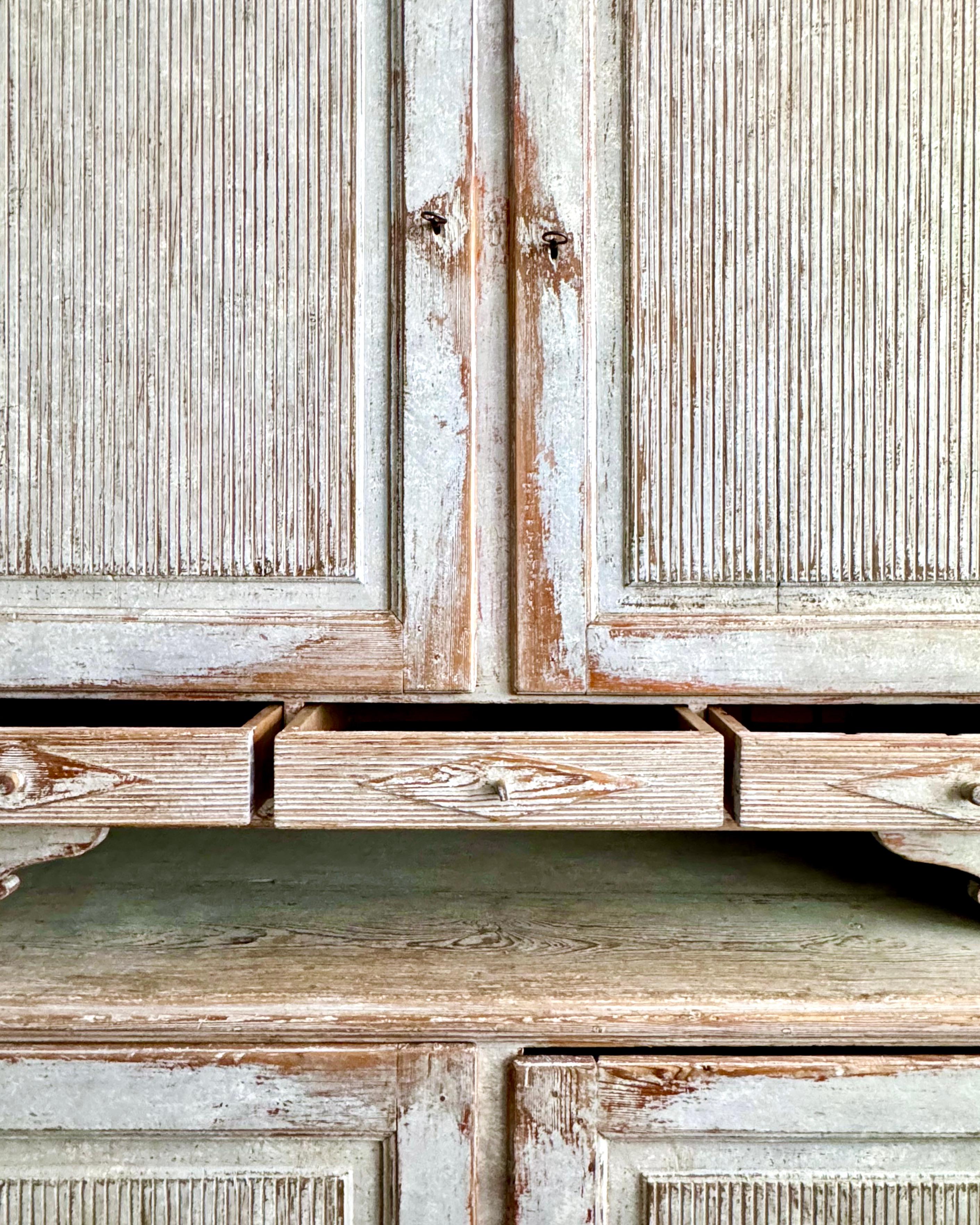 Swedish 18th Century Two-Part Gustavian Cabinet, ca 1790 12