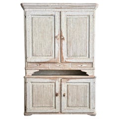 Swedish 18th Century Two-Part Gustavian Cabinet, ca 1790