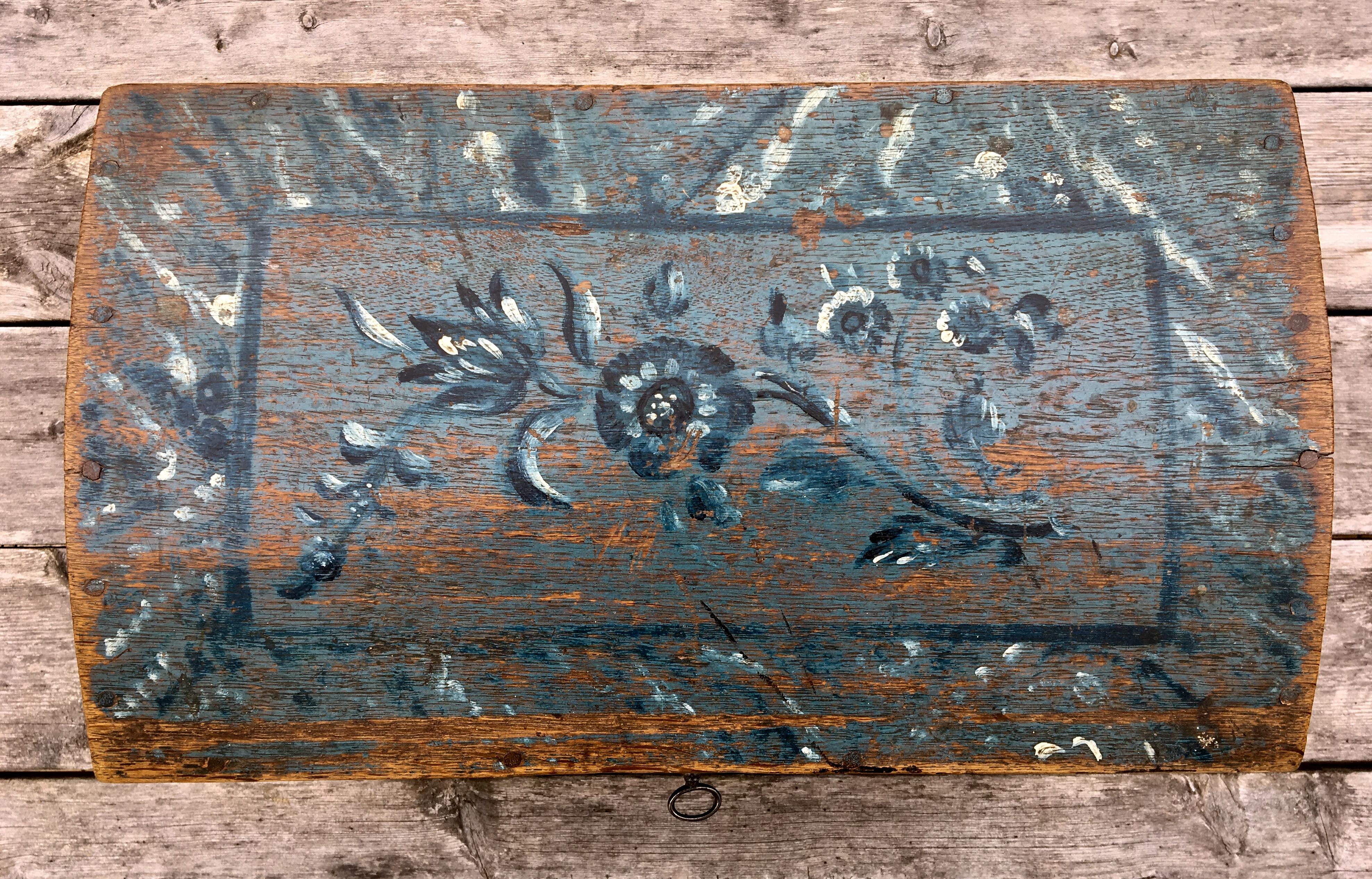 Swedish 18th Century Wooden Monogrammed and Dated Folk Art Box 6