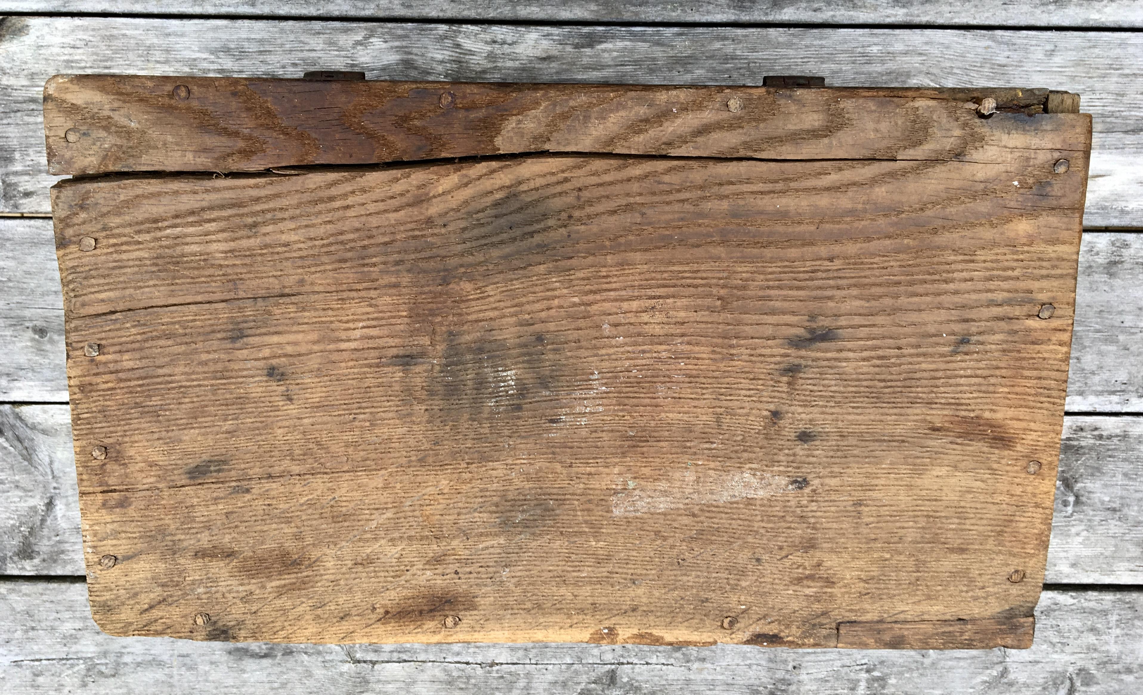 Swedish 18th Century Wooden Monogrammed and Dated Folk Art Box 12