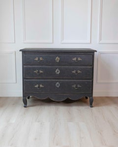 Swedish 18th Century Writing Desk Commode with Original Brass Hardware, c.1760