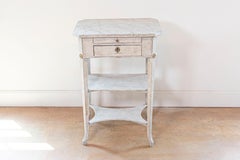 Console suédoise peinte de style gustavien des années 1900 avec deux tiroirs et étagères