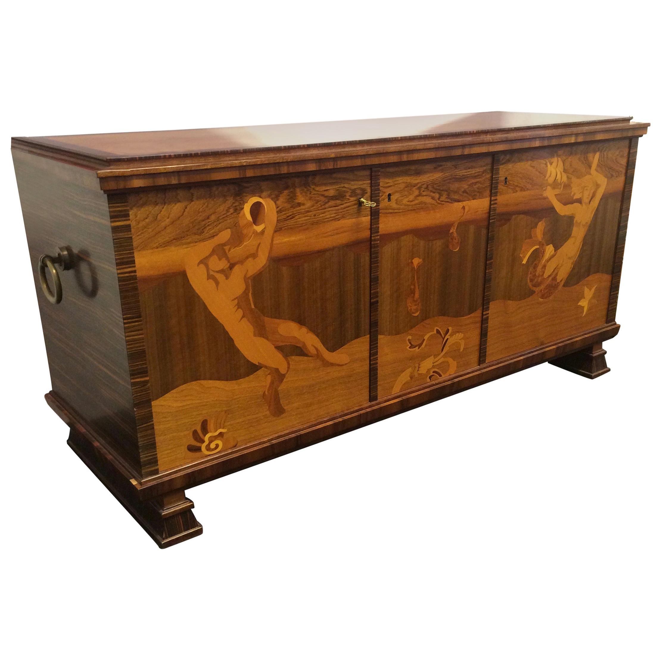 Swedish Grace - 1920s Art Deco Sideboard in the Manner of Carl Malmsten For Sale