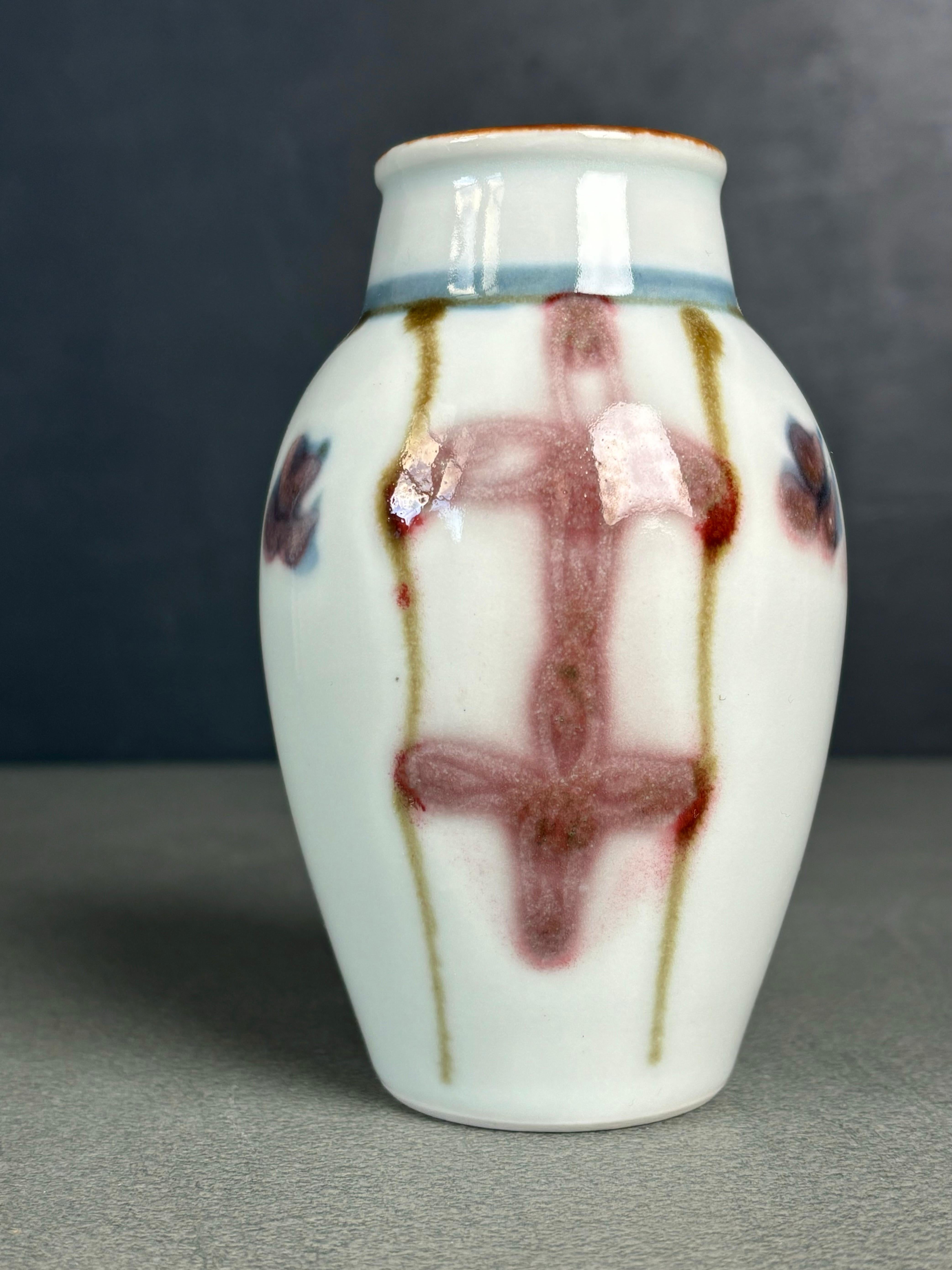 Ceramic 1920s Swedish Edgar Böckman White Art Nouveau Vase For Sale