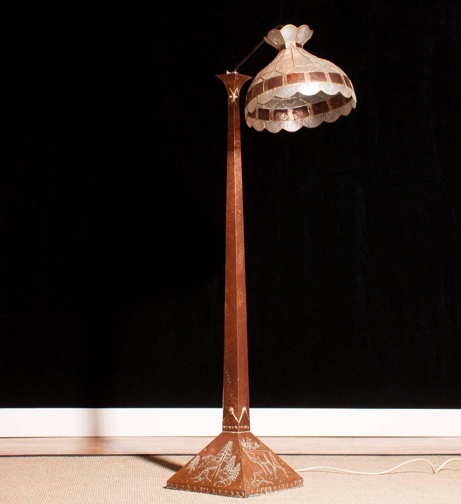 Swedish 1930 Hand Hammered Red Copper And Tiffani Floor Lamp In Art Swedish 1930 Hand Hammered Red Copper And Tiffani Floor Lamp In Art Deco Style For At 1stdibs