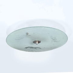 Swedish 1930s Art Deco Glass Flush Ceiling Pendant by Glossner