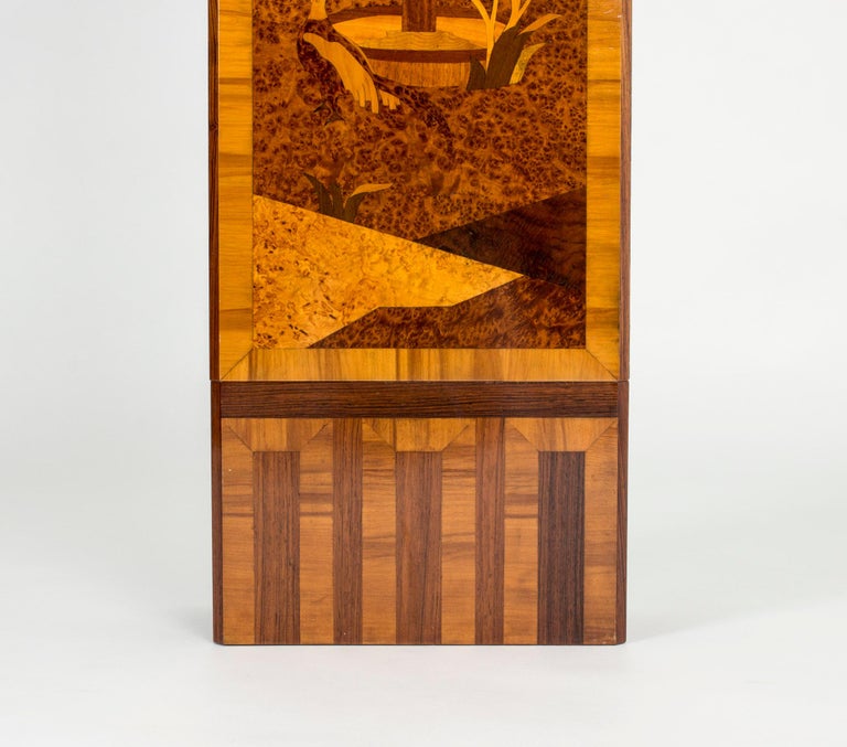 Swedish 1930s Floor Clock From Mjolby Intarsia For Sale At 1stdibs