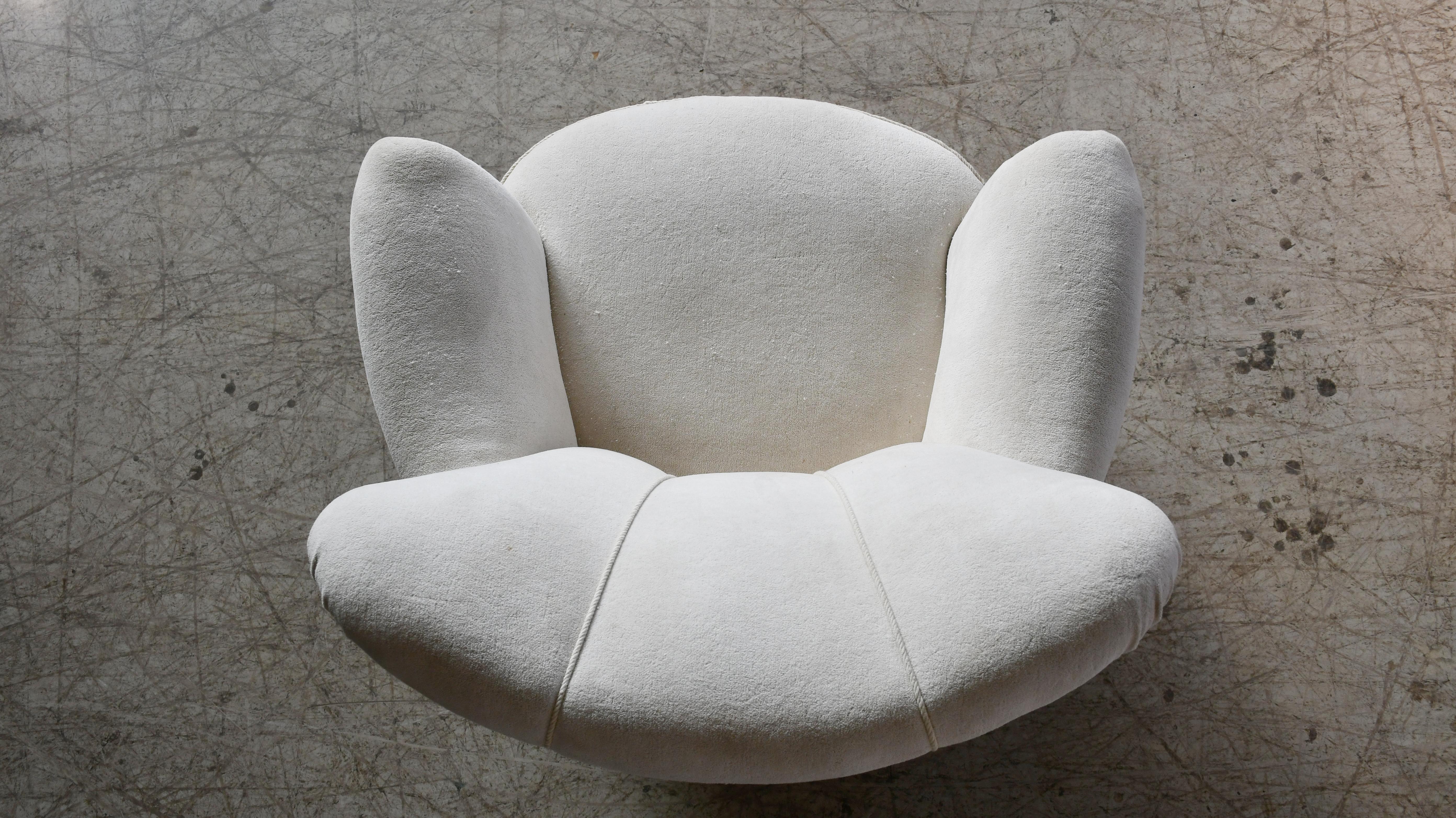 Swedish 1940-50s Lounge Chair in Wool Fabric Style of Carl Malmsten 2