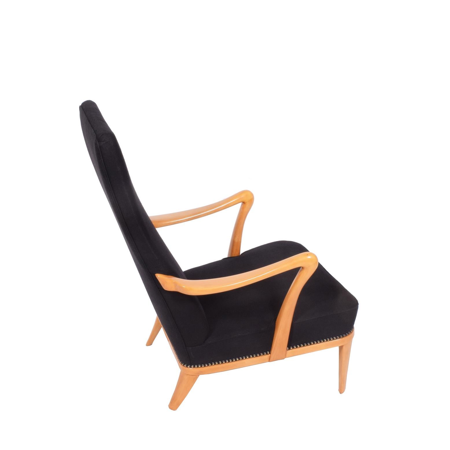 Schwedischer Sessel Easy Chair aus den 1940er Jahren von Carl-Axel Acking (Leinen) im Angebot