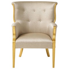 Fauteuil club suédois doré des années 1940