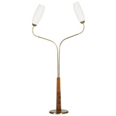 Swedish 1940s Mahogany Floor Lamp