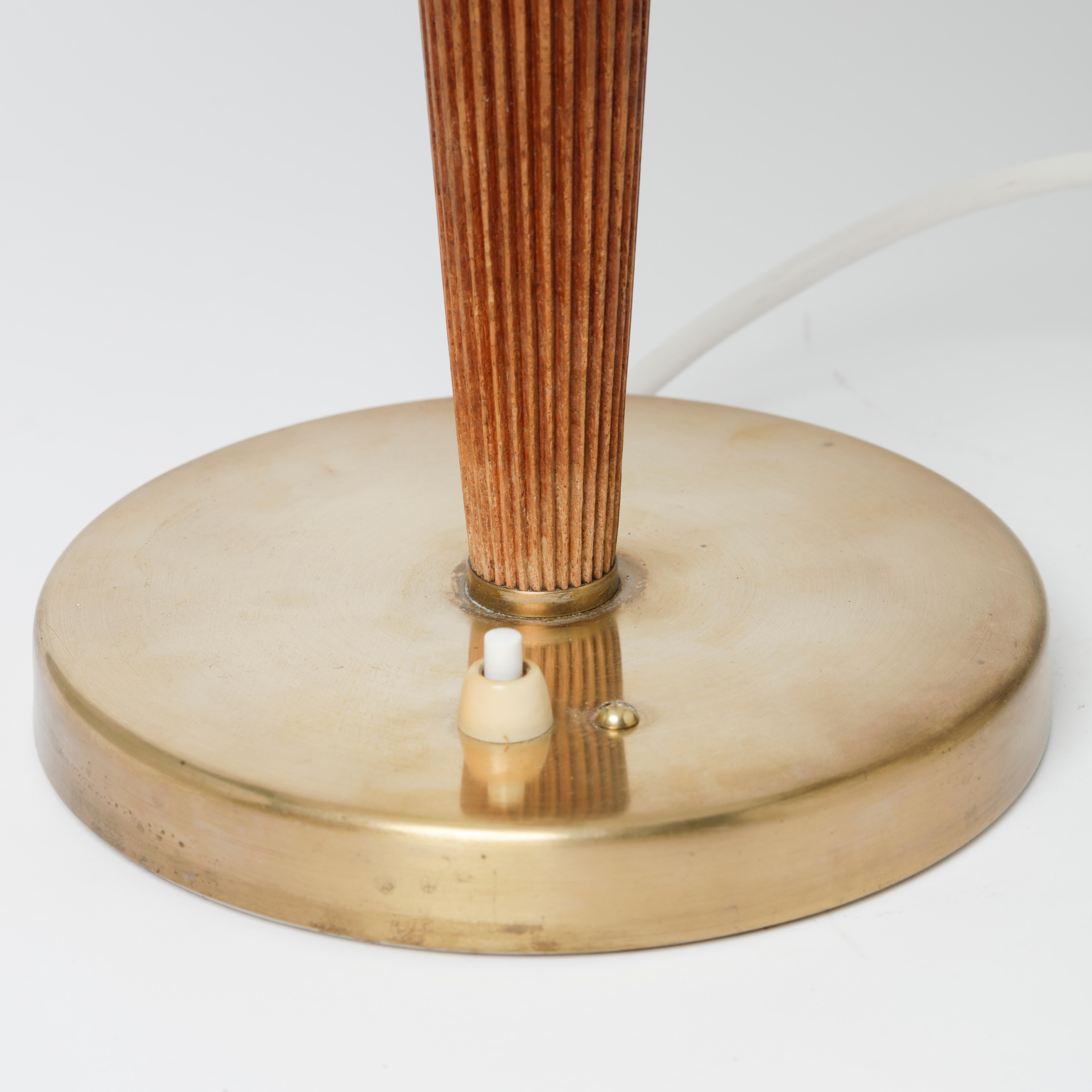 Mid-20th Century Swedish 1940s Table Lamp by Hans Bergström for ASEA in Brass and Teak