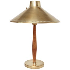 Swedish 1940s Table Lamp by Hans Bergström for ASEA in Brass and Teak
