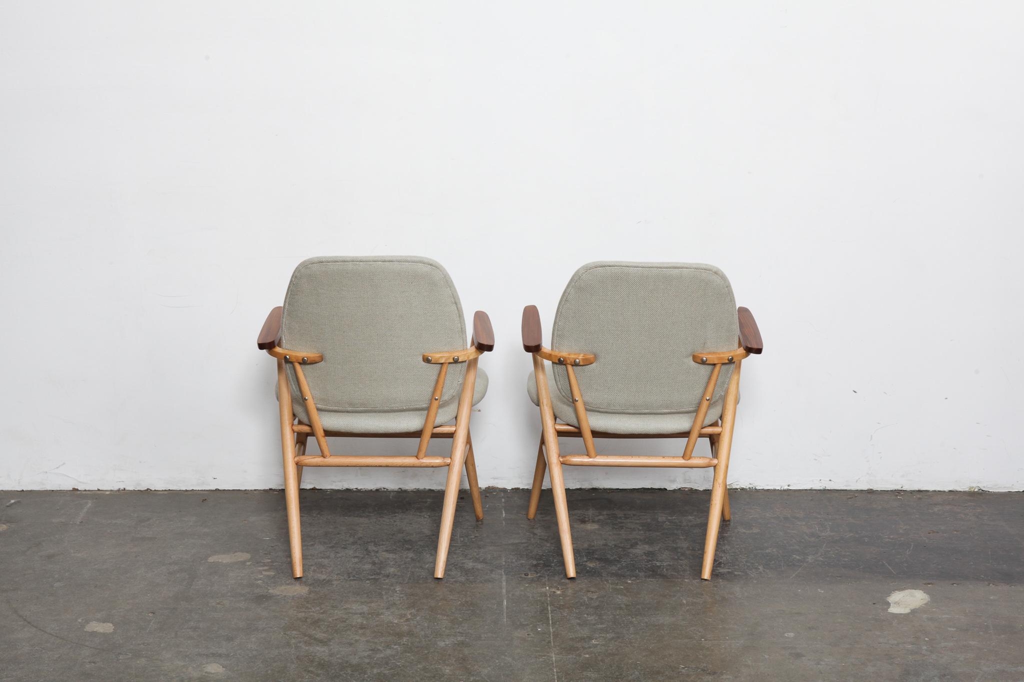 Mid-20th Century Swedish, 1950s Beech and Teak Side Chairs