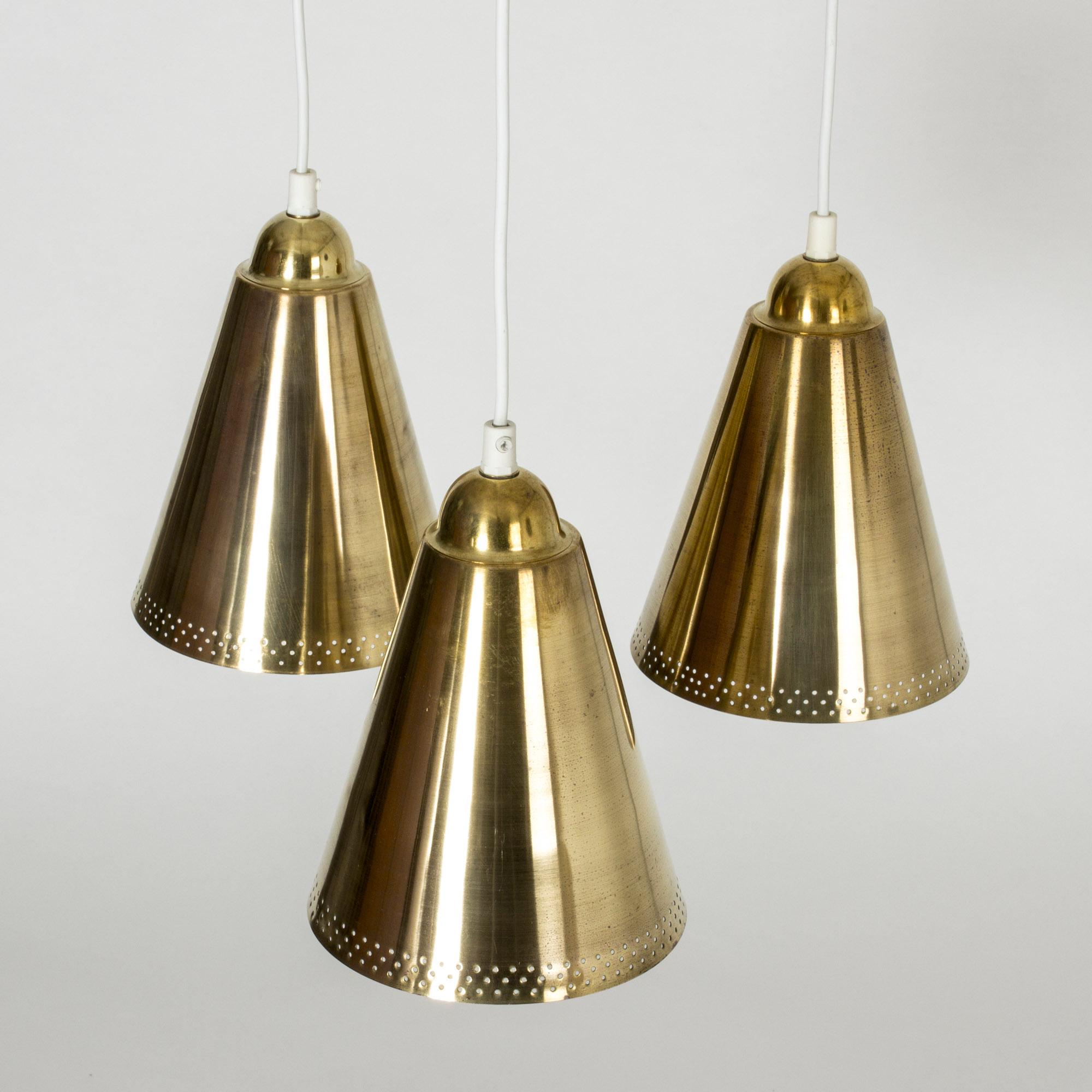 Swedish 1950s Brass Pendant Lamp In Good Condition In Stockholm, SE