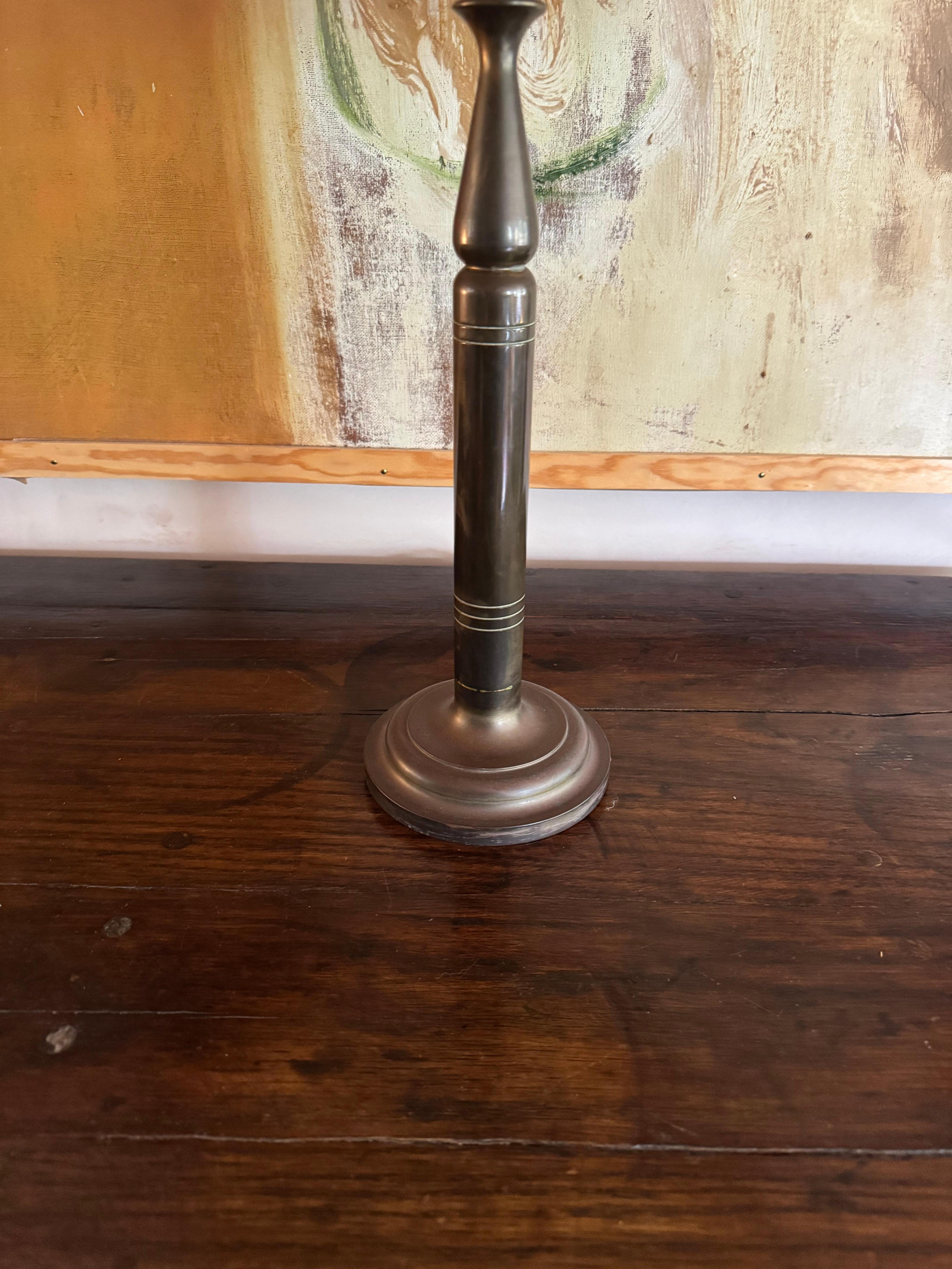 Mid-Century Modern Swedish 1950’s bronze patinated lamp For Sale