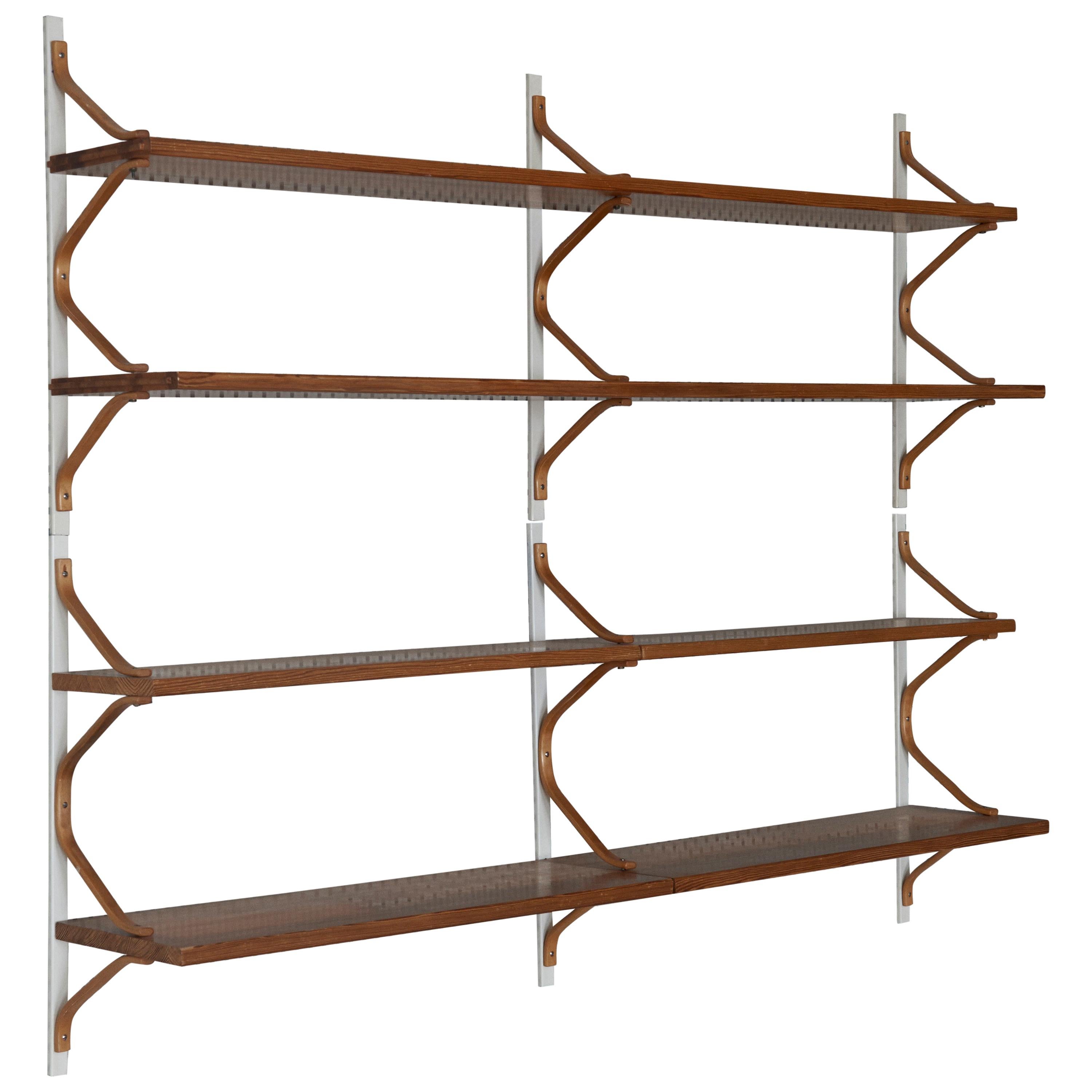 Swedish 1950s Bruno Mathsson Shelves in Pine and Brackets in Beech