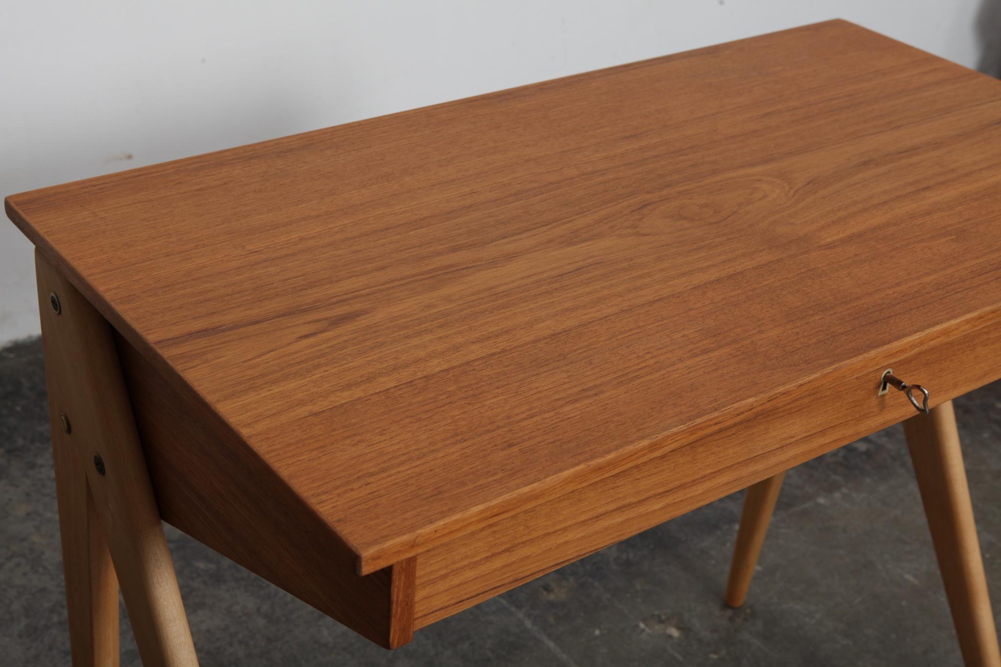 Swedish 1950s Desk or Vanity in Teak and Beech 5