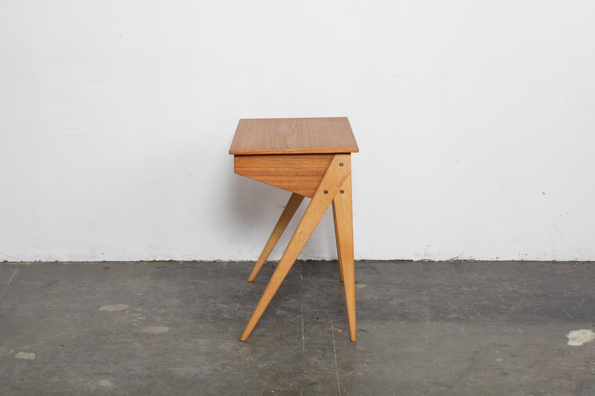 Mid-20th Century Swedish 1950s Desk or Vanity in Teak and Beech