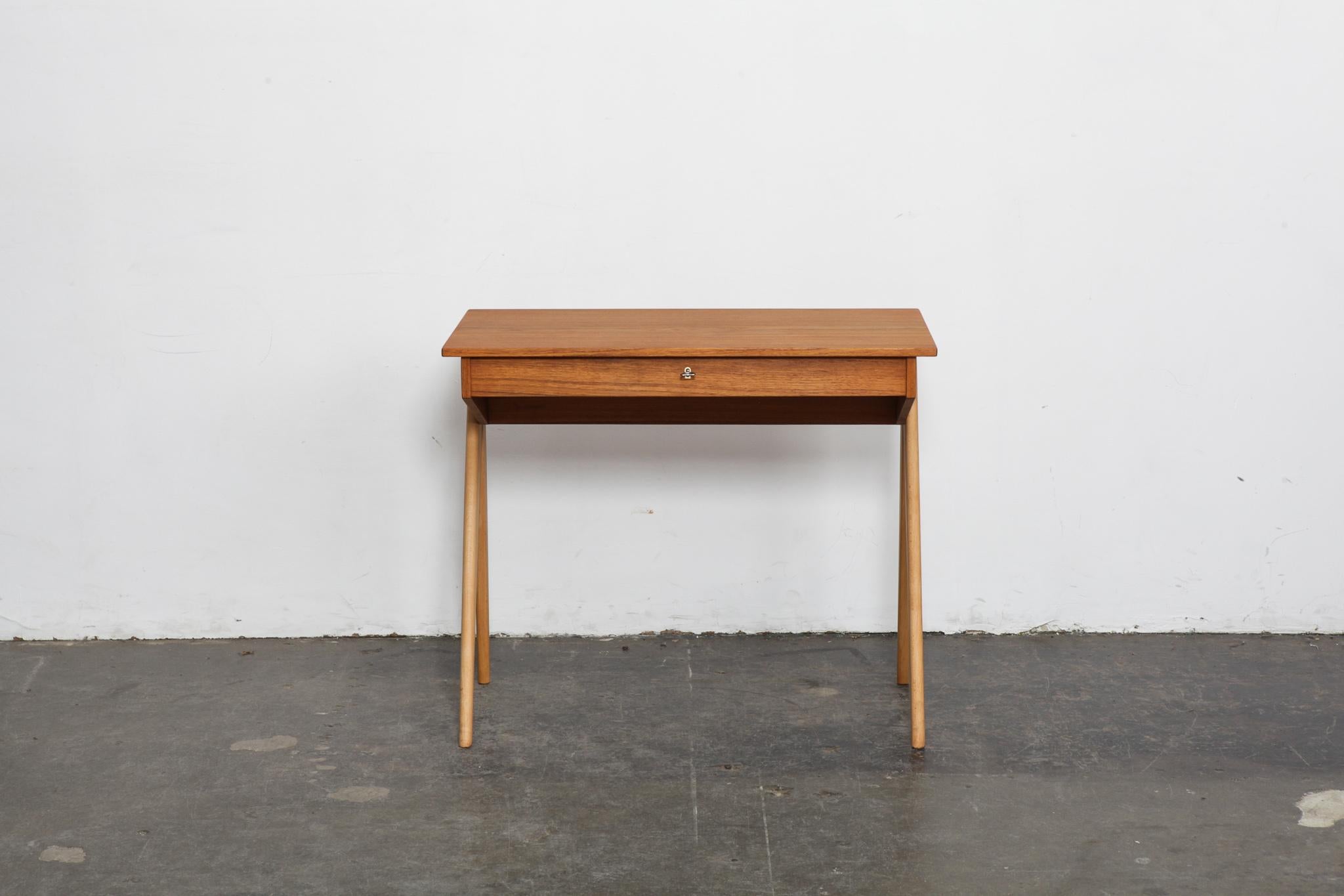 Swedish 1950s Desk or Vanity in Teak and Beech 1