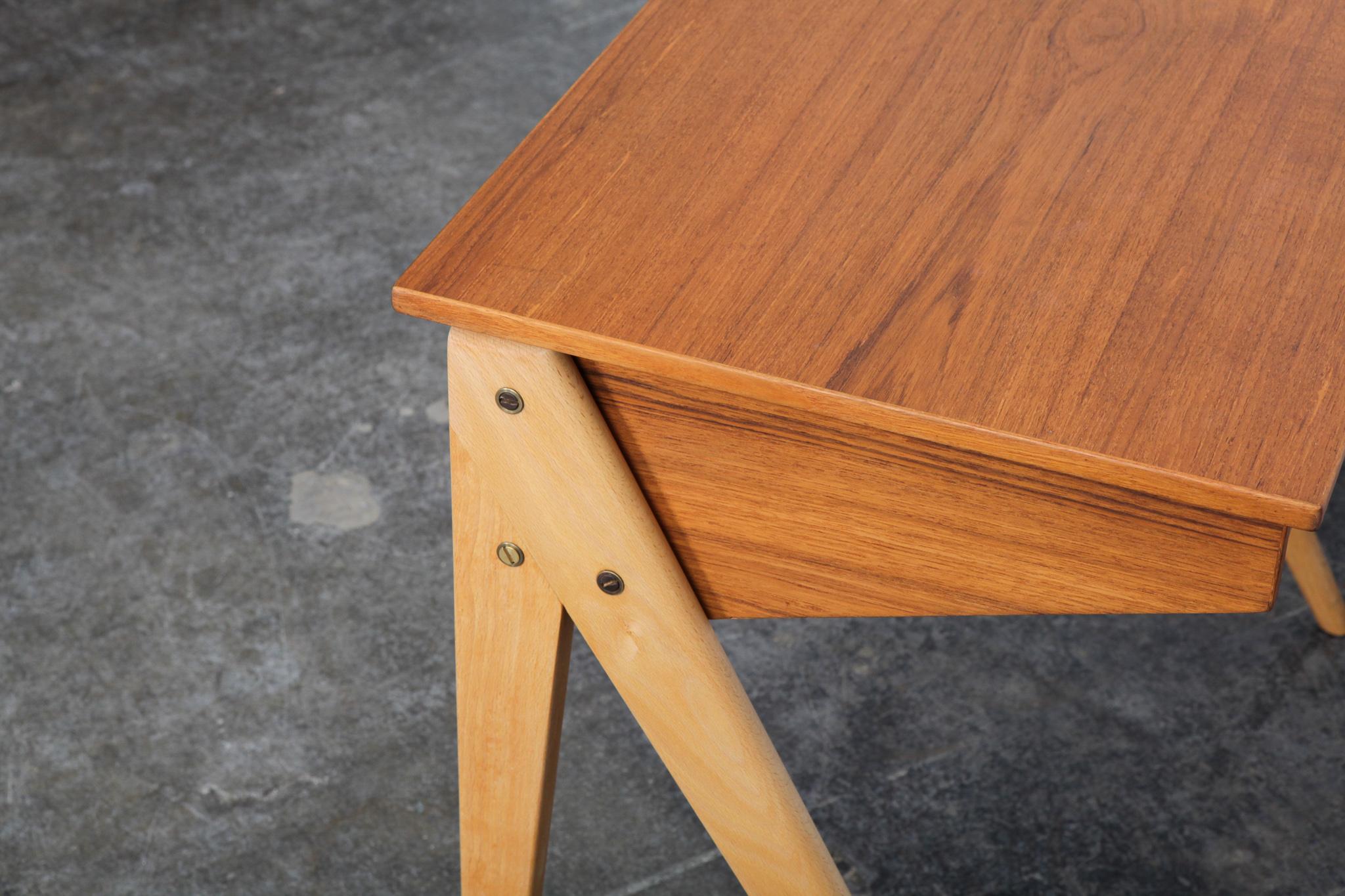 Swedish 1950s Desk or Vanity in Teak and Beech 3