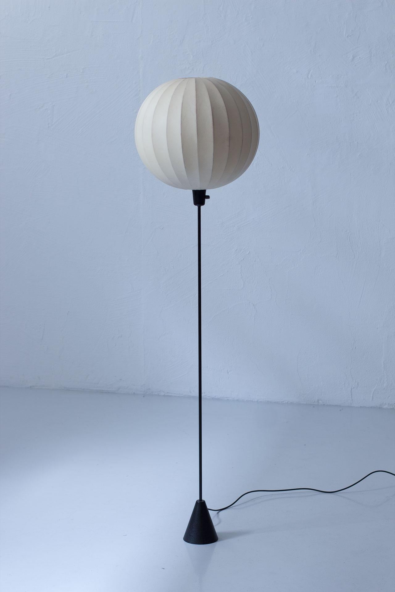 Swedish Scandinavian Modern Black & White Floor Lamp by ASEA, Sweden