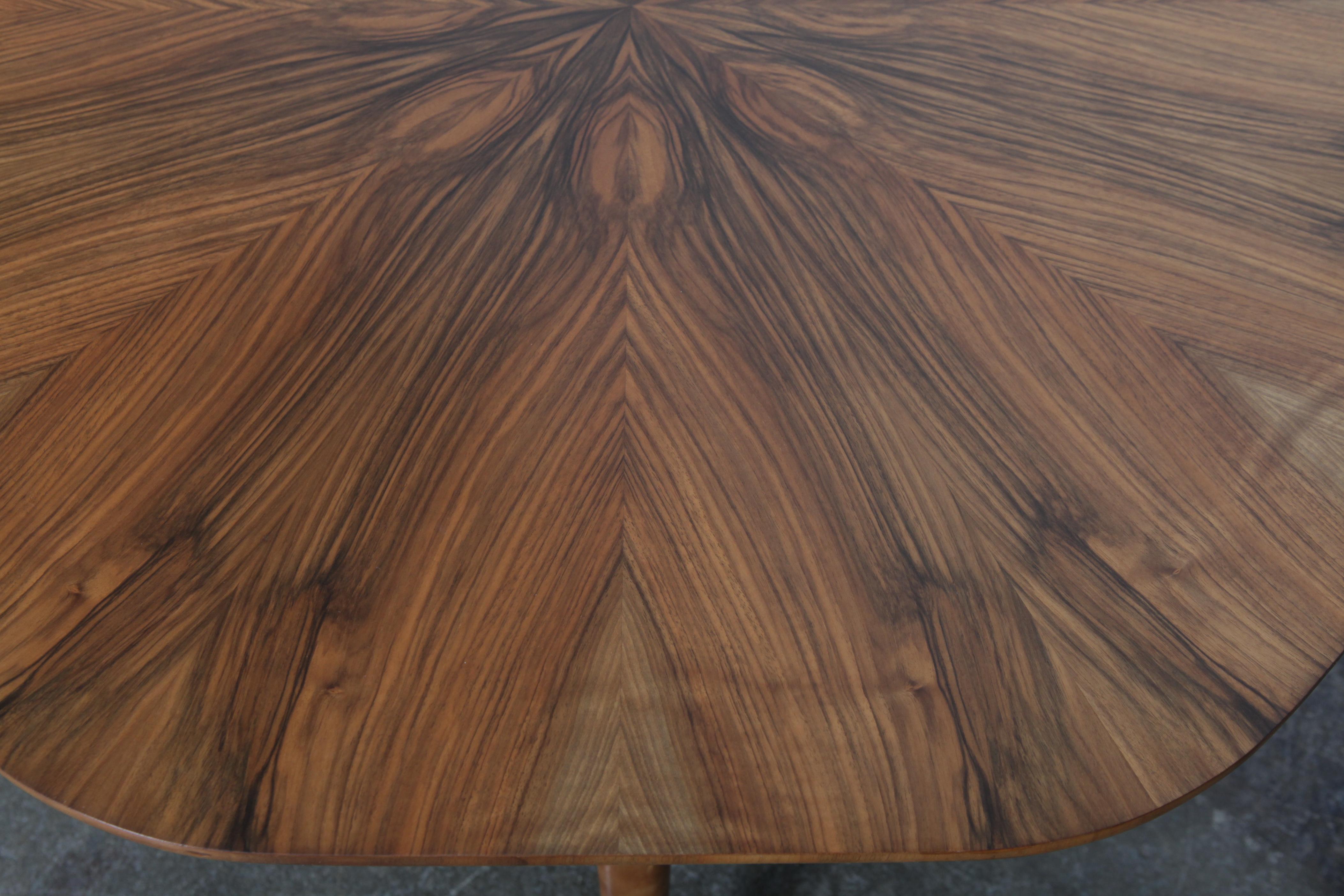 Lacquered Swedish 1950s Rosewood Octagonal Coffee Table