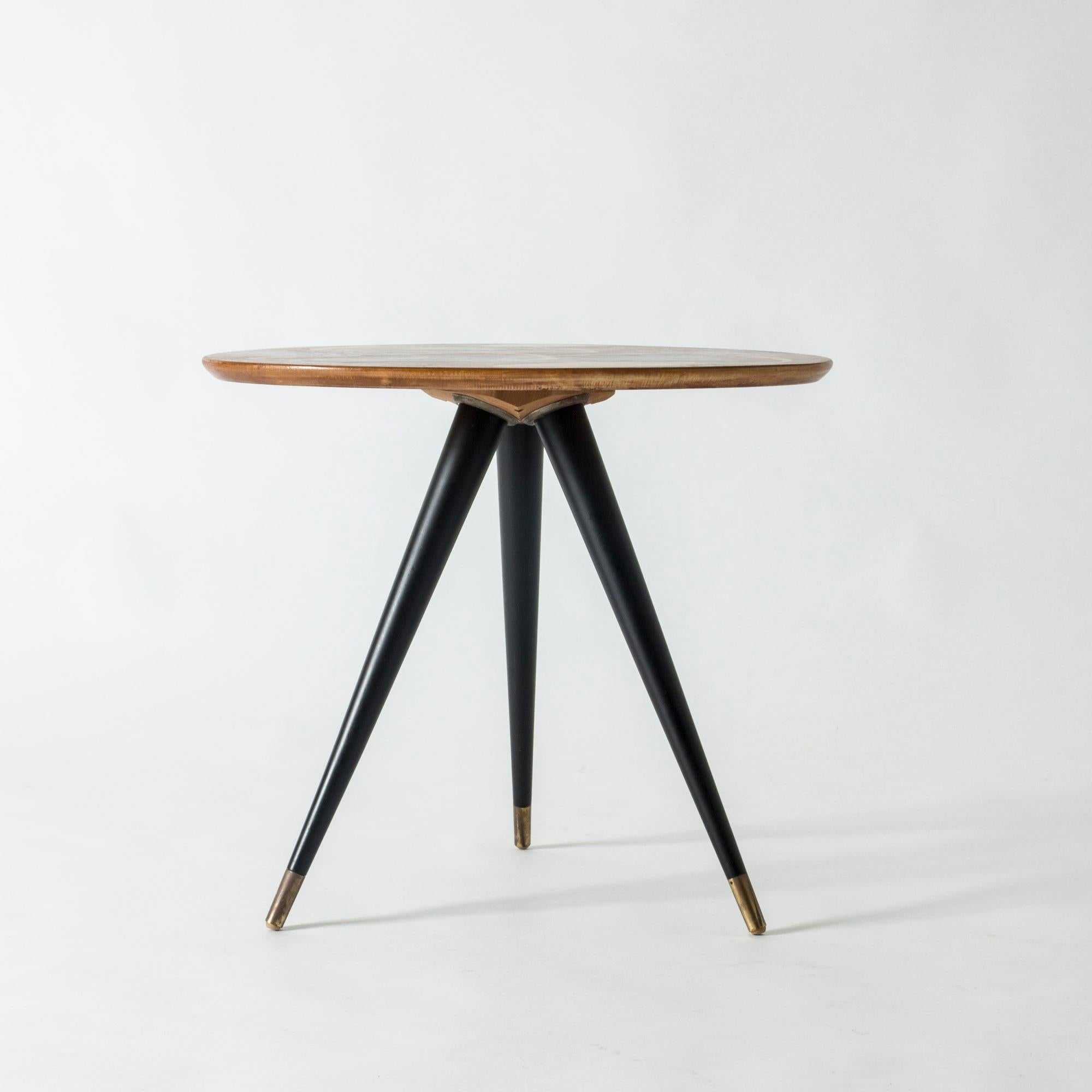 Scandinavian Modern Swedish 1950s Side Table with Inlays
