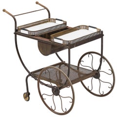 Swedish 1950s Tea Trolley in Brass