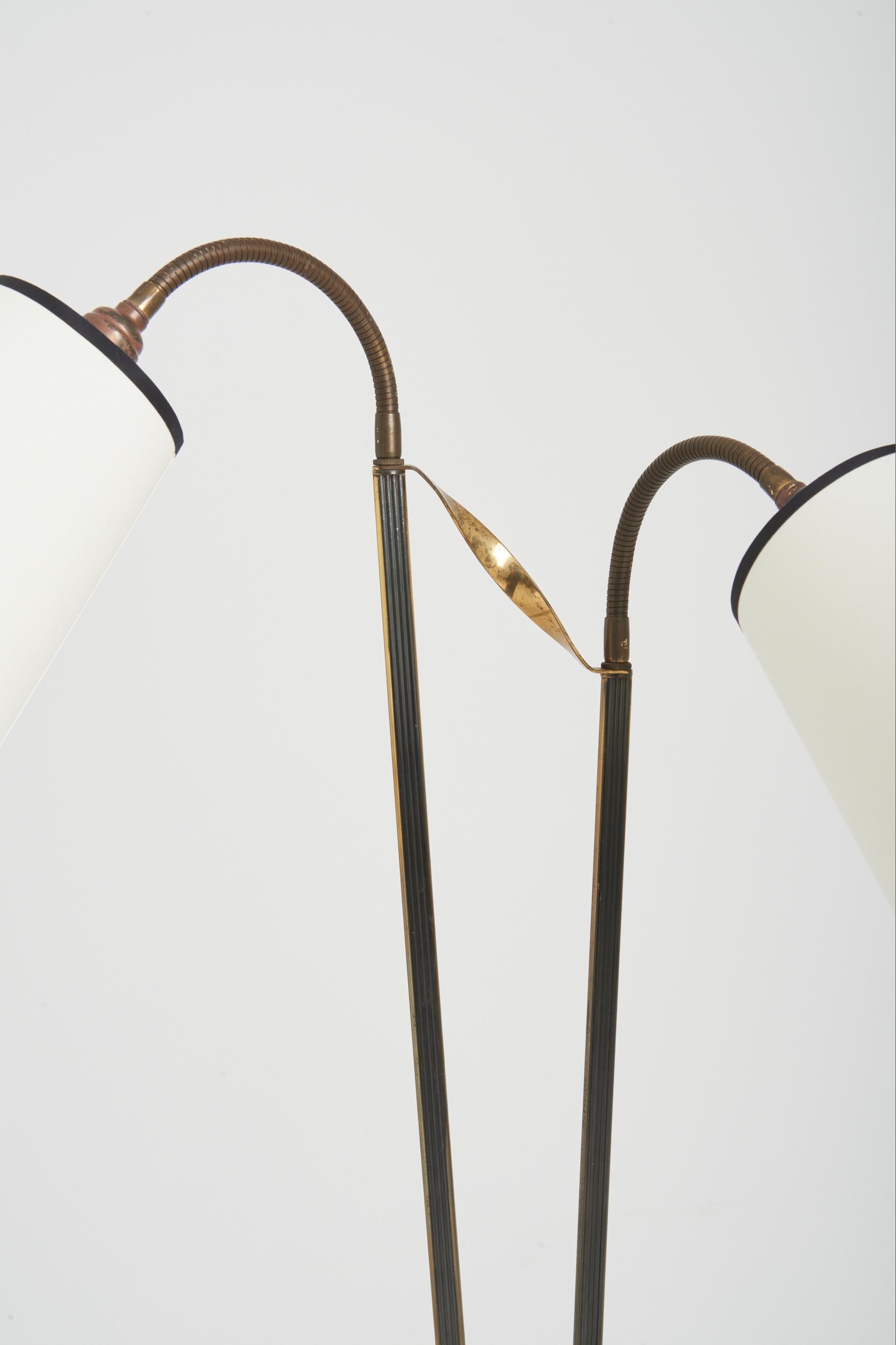 Mid-Century Modern Swedish 1950s Two-Arm Floor Lamp