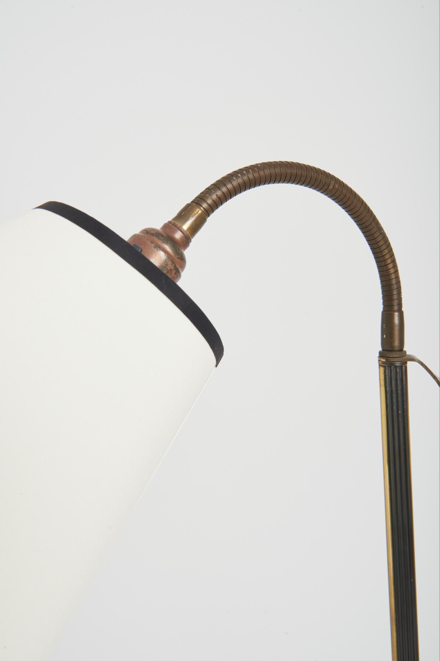 Brass Swedish 1950s Two-Arm Floor Lamp