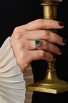 1.75ct emerald ring, made in Sweden, 1960s