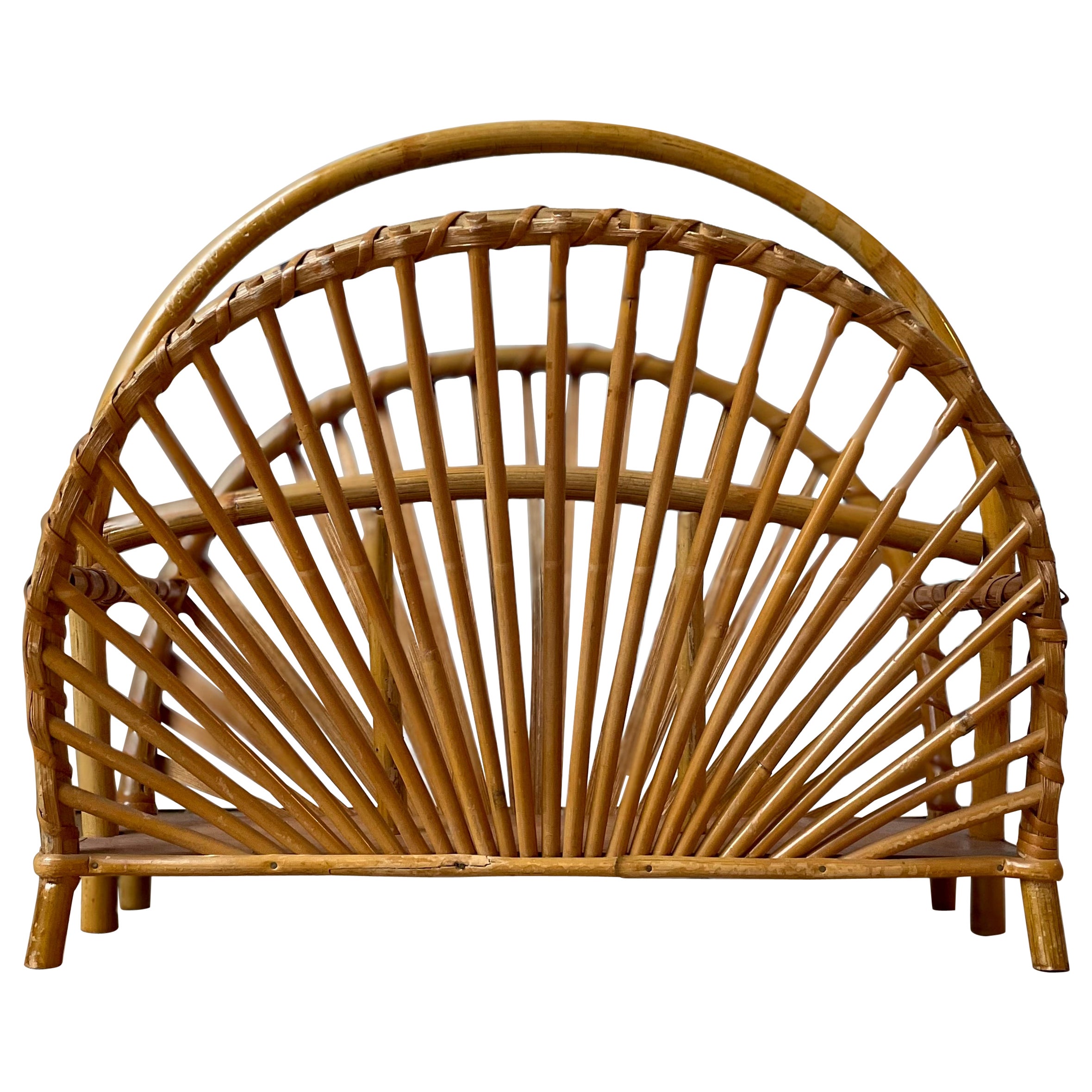 Swedish 1960s Bamboo Wood Magazine Rack