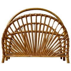 Swedish 1960s Bamboo Wood Magazine Rack