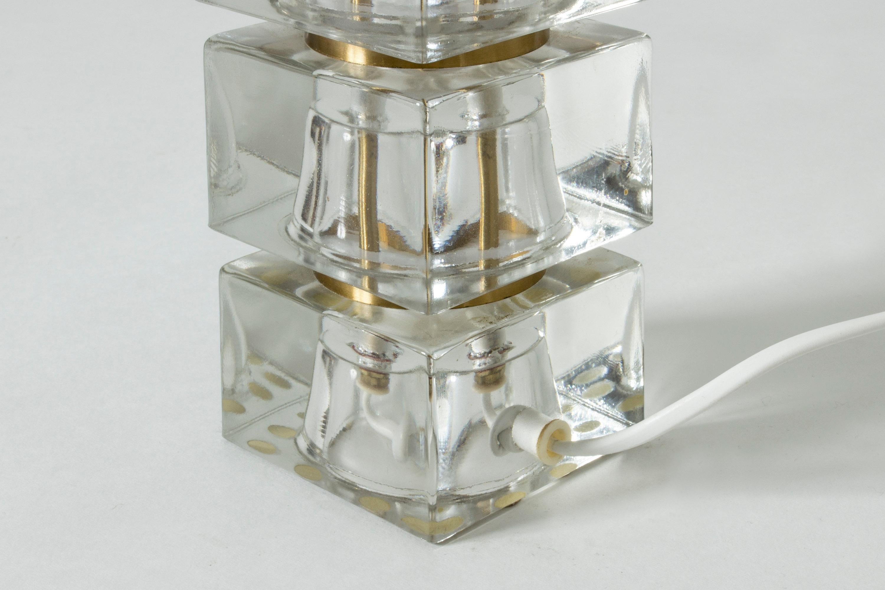 Swedish 1960s Crystal Glass Table Lamp For Sale 1