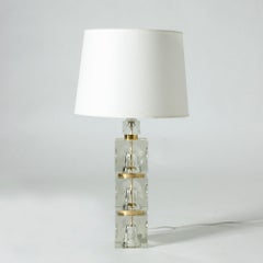 Swedish 1960s Crystal Table Lamp