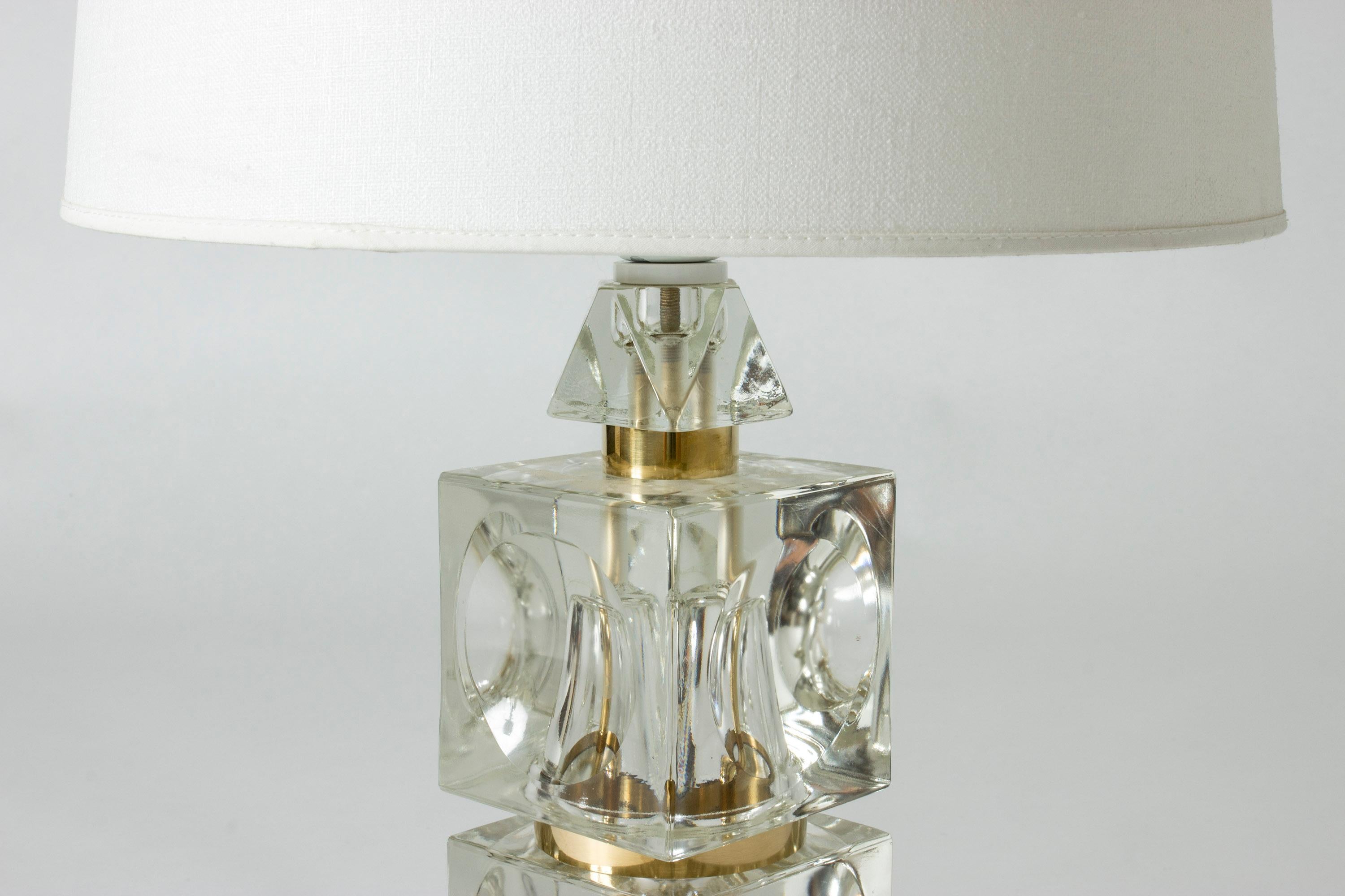 Swedish 1960s Crystal Table Lamp In Good Condition In Stockholm, SE