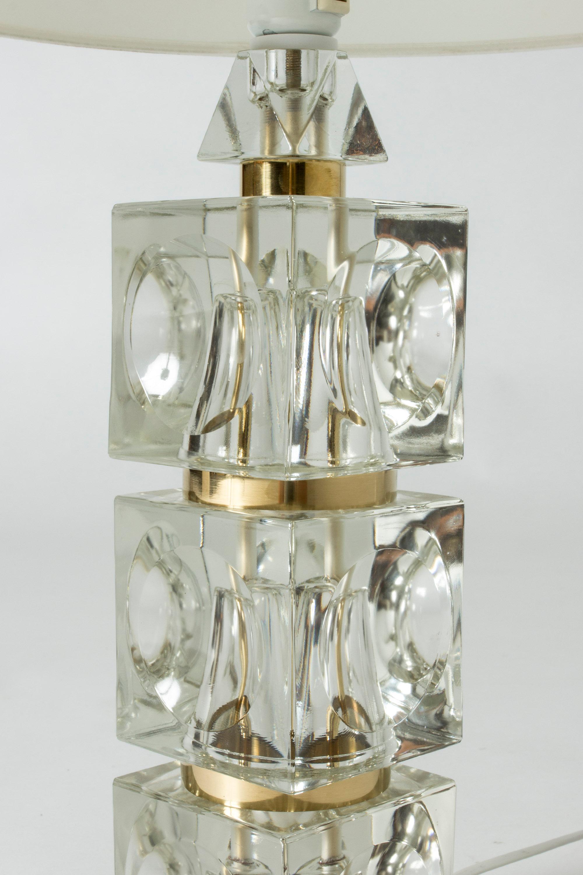 Mid-20th Century Swedish 1960s Crystal Table Lamp